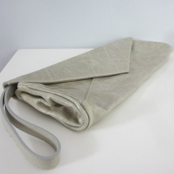 Maurizio Taiuti Gray Italian Leather Long Clutch Handbag Wristlet Classic Purse - Picture 1 of 9